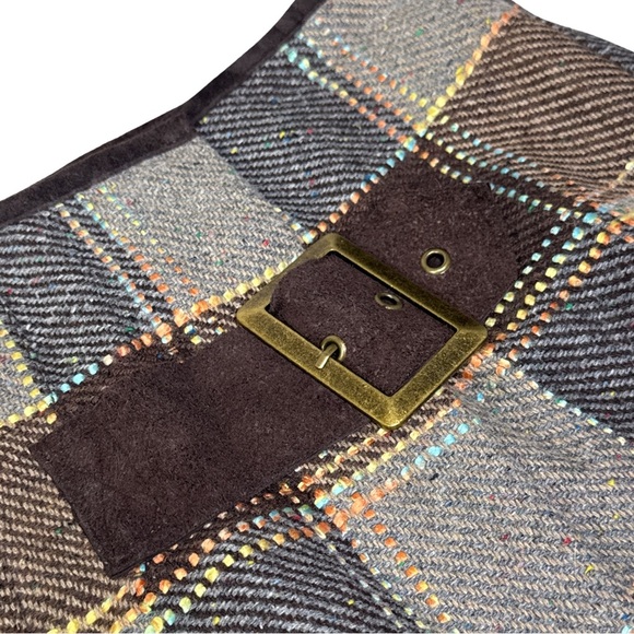 Vintage 90s Free People Wool Blend Wrap Mini Skirt with Buckle – Size 8 - Picture 4 of 9